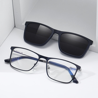 Lunettes de conduite polarisées anti-lumière bleue UV400 avec clip à ressort en métal rectangulaire Partagas pour hommes