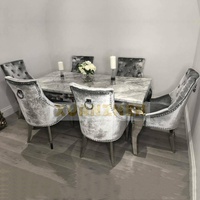 Meubles de salon, table à manger en marbre, table à manger moderne de luxe en marbre, ensemble de tables à manger