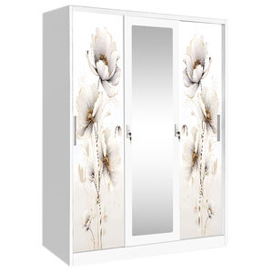 Armoire de chambre à coucher en métal avec miroir, <span class=keywords><strong>placard</strong></span> en acier, porte coulissante, armoire moderne, design de rangement pour vêtements - Product Image 3