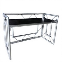 Stand de DJ portable en aluminium, comptoir de bar pliable pour utilisation sur scène, structure modulaire, capacité de charge 300 kg, noir et blanc, 1,5 m