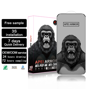 9H GORILLA sự riêng tư cao nhôm chống nhìn trộm sự riêng tư Tempered Glass phim cho iPhone 16 14 15 Pro Max chống gián điệp bảo vệ màn hình - Product Image 1