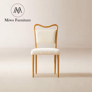 Modern basit retro tarzı doğal katı ahşap yemek sandalyesi meşe keten kadife kumaş otel ziyafet yemek odası cafe yemek sandalyesi - Product Image 2