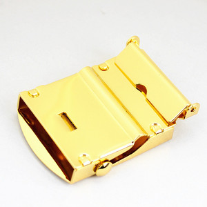 Hebilla de cinturón con tapa abatible deslizante de metal de color dorado de alta calidad al por mayor - Product Image 4