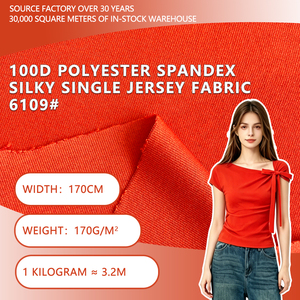 Tissu en jersey simple 100D polyester élasthanne, toucher soyeux, largeur 170 cm, 170 g/m², extensible, pour t-shirts, sous-vêtements, doublures et vêtements. - Product Image 1