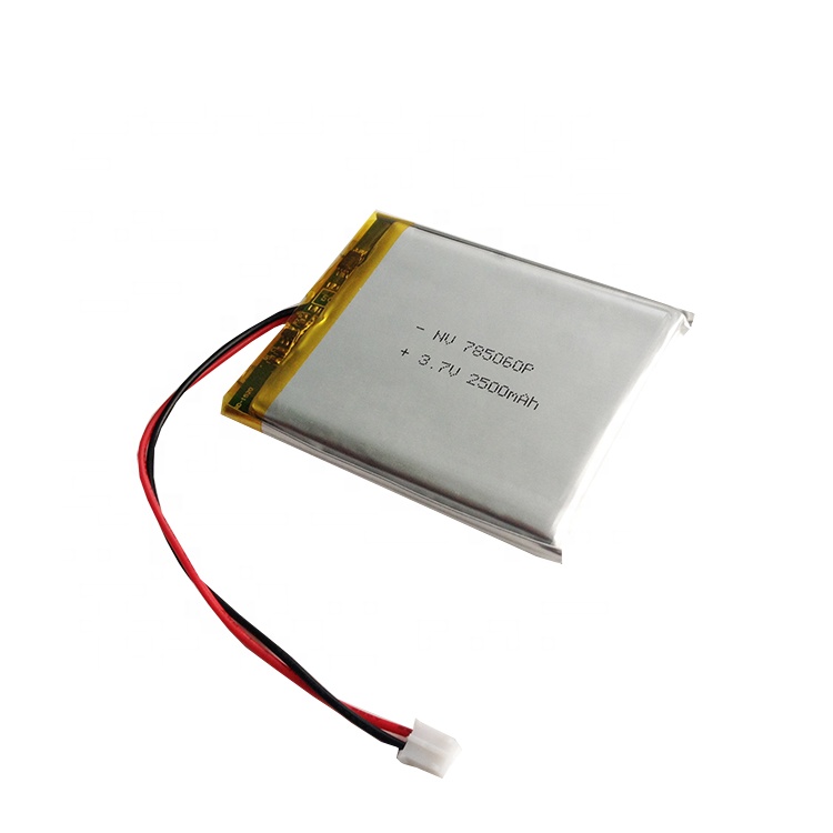 Hochwertige 785060 3,7 V Li-Polymer-Batterie 2500mAh Lithium-Ionen-Batterie mit Jst-Anschluss für elektronische Produkte