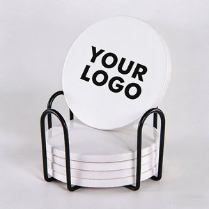 Ceramic Coaster Set with Custom Logo Elegant Water Absorbent <b>Drink</b> Pads for Coffee <b>Bar</b> Decorative Mats - Product Image 5