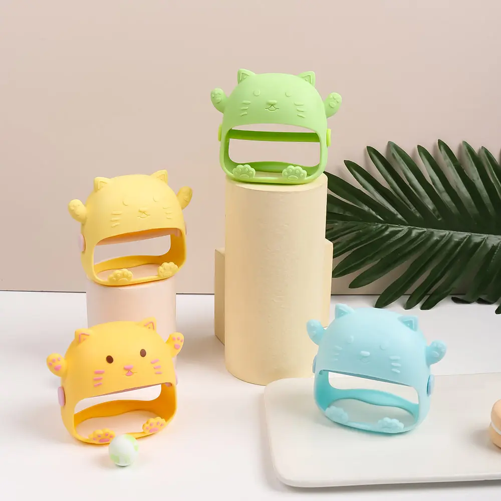 Горячая Распродажа 100% пищевой силикон в форме кошки 0-6 месяцев Детские аутисты жевательные сенсорные игрушки силиконовые детские игрушки для прорезывания зубов