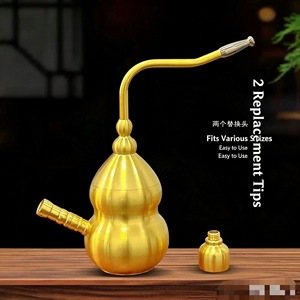 Chicha miniature en laiton en forme de gourde, filtre à eau détachable fait main, chicha portable pour la maison, ensemble complet - Product Image 3