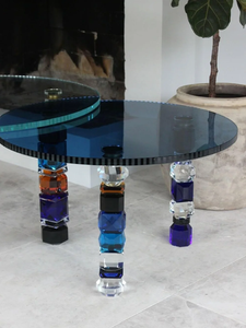 Tavolino da Caffè Moderno in Cristallo, Tavolino Laterale in <span class=keywords><strong>Vetro</strong></span> Tagliato Unico, Lussuoso ed Elegante Tavolino in Acrilico Trasparente per Soggiorno e Arredamento Casa - Product Image 5