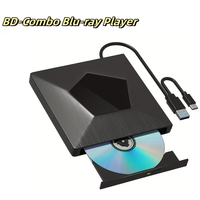 Lecteur Blu-ray externe 3D, lecteur Blu-ray compatible avec les lecteurs DVD et CD, lecteur Blu-ray 3D portable avec USB3.0
