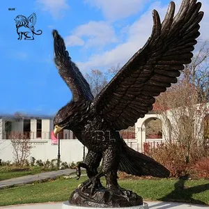 BLVE Outdoor Garden Decorative Metal Animal Big Bird Art Estátua Grande Escultura Águia Voadora