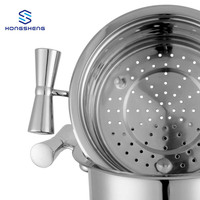 Nouveau produit 201 Pot à couscous en forme de ventre en acier inoxydable Pot à soupe vapeur à double couche avec poignée en acier inoxydable galvanisé