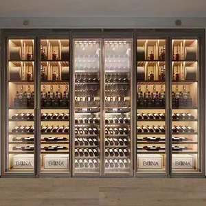 Armadio frigo vino moderno commerciale formato personalizzato 304 acciaio inox espositore in legno elettrico per uso domestico - Product Image 1