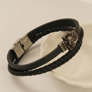 Zogxin Stainless Steel Skull Bracelet <b>For</b> <b>Men</b> Multi Layer Leather <b>Bangle</b> Gift Jewelry - Product Image 2