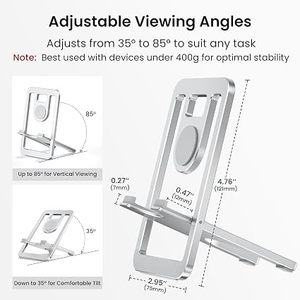 Phone <b>Stand</b> for Desk Foldable Desktop Holder Adjustable Phone Mount Portable Tabletop Nightstand <b>Recording</b> Holder for cellphone - Product Image 4