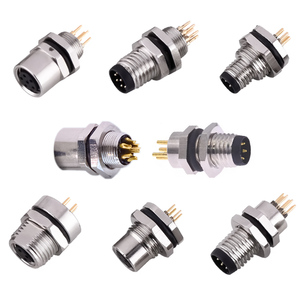 Connecteur de montage sur circuit imprimé à angle droit codé B M8 |   <span class=keywords><strong>Prise</strong></span> mâle/femelle 5 broches avec bride de verrouillage avant pour capteur DeviceNet - Product Image 5