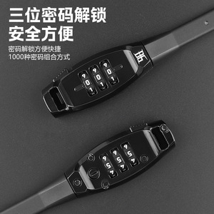 Yueli Bicycle Combination <b>Lock</b> 3 Digit Password Cable <b>Lock</b> <b>Portable</b> Secure Bike <b>Lock</b> For Helmet Basket Use - Product Image 1