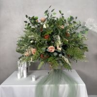 DKB Artisanat de Précision, Boule de Fleurs Blanche, Rose et Verte de 50 cm pour Décoration de Mariage, Maison, Villa et Fêtes