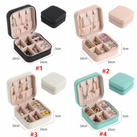We & DDA2444 — étui à bijoux en cuir PU, boîtes de rangement de bijoux carrées, organisateur de bagues, colliers, boîte à bijoux