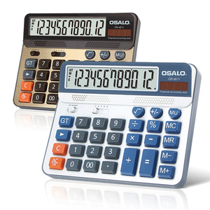   Calculatrice mécanique LCD OS-6815, 12 chiffres, solaire, grande calculatrice de bureau avec touches <span class=keywords><strong>PC</strong></span> pour le bureau, les affaires, l'école - Product Image 1