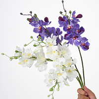 Orchidée Vanda Artificielle Haut de Gamme 54CM à 7 Têtes, Effet Naturel, pour Décoration de Mariage et de Chambre, Fleur au Toucher Réel