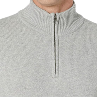 Pull décontracté pour homme confortable à demi-zip en gris - Parfait pour les superpositions d'automne et d'hiver