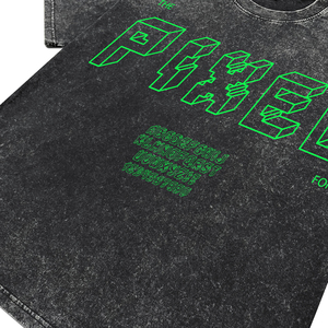 Camisetas de Alta Calidad con Tinte Ácido para Hombre, Servicio OEM, Camisetas Personalizadas con Estampado de Píxeles 3D, Camisetas Casuales Transpirables de Manga Corta de Algodón - Product Image 4