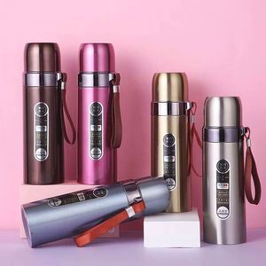 Thermos à double paroi à isolation sous vide numérique 500 ml, gourde intelligente en acier inoxydable avec affichage de la température LED - Product Image 1