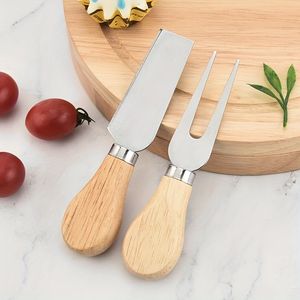 Ensemble de trancheurs à fromage en acier inoxydable de qualité supérieure au design moderne, écologique, avec manches en bois, vente en gros de couteaux pour couper les fruits et les légumes - Product Image 5