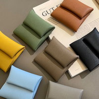 Porte-monnaie miniature pour femme en cuir véritable - Design carré, portable, taille et couleur personnalisables