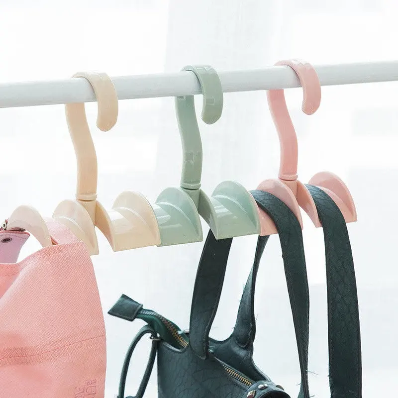 Neue Creative Closet Organizer Rod Hanger Handtasche Aufbewahrung Geldbörse Hanging Rack Holder Hook Bag