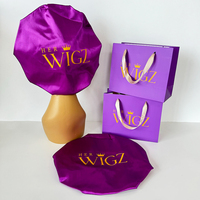 Bonnet de Nuit de Luxe pour Femme, de Marque, avec Bande de Maintien et Brosse à Cheveux Intégrée