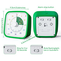 Yunbaoit Zeitmesser Countdown-Timer mit Schutzhülle 60-Minuten Visueller Alarm-Timer Geräuschloser Zeitmanagement-Tool für Kinder und Erwachsene