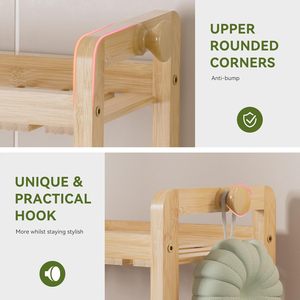 Estante de Bambú Natural CF de 35 lb para Inodoro, Estante de 2 Niveles para Ahorrar Espacio, Resistente a la Oxidación, Organizador Compacto para Baño - Product Image 5