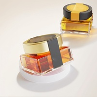 Pot à confiture en verre borosilicate carré de luxe, petit et vide, avec couvercle plaqué or brillant – Prix de gros