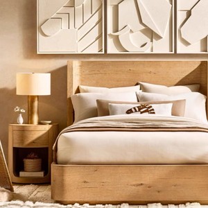 Lit plateforme en bois massif au design moderne, ensemble de meubles de chambre à coucher, confortable, durable, bois intelligent - Product Image 5