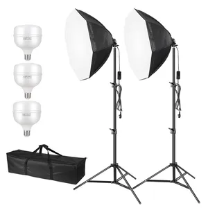 Photography Kit Accessories Softbox 28*28in With 2.1m Tripod Stand LED Bulb Lighting Soft Box For Photography