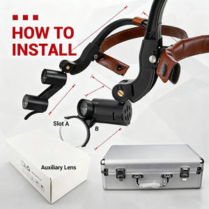 Lenti binoculari dentali 2,5x/3,5x fascia con illuminazione a LED per esame orale e chirurgia medica - Product Image 6