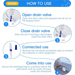 ถุงเก็บปัสสาวะแบบใช้แล้วทิ้งขนาดใหญ่ 2000 มล. ผลิตจาก PVC/PE/PES สำหรับผู้ใหญ่ พร้อมสายสวนปัสสาวะ จัดส่งข้ามประเทศ - Product Image 2