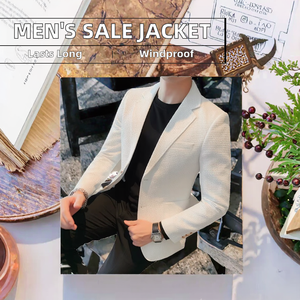 Top Vente Veste de Costume Décontractée pour Hommes en Coton et Polyester Uni avec Col Mandarin, Fermeture Simple Boutonnage en Velours Côtelé, Tissée et Respirante - Product Image 2