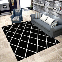 Tapis 3D moderne populaire en polyester tissé à poils ras, avec envers en mousse, pour salon, décoration intérieure, réversible et antidérapant