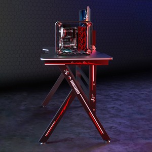 Bas prix personnalisé logo mesas de gamers bureau de jeu poste de travail peut ajouter rgb table de jeu noir table de joueur <span class=keywords><strong>PC</strong></span> ordinateur de bureau - Product Image 3