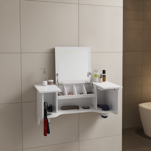 Espejo de tocador blanco para montaje en pared, tocador de baño de 23 pulgadas, estilo transicional, rectangular, acabado pintado en MDF - Product Image 2