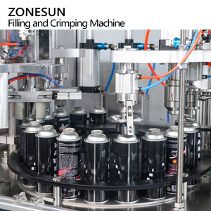 เครื่องบรรจุและปิดฝาอัตโนมัติแบบโมโนบล็อก ZONESUN ZS-QW1600D สำหรับกระป๋องสเปรย์บรรจุของเหลวและแก๊ส พร้อมตัวป้อนฝา - Product Image 4
