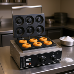 Máquina para Hacer Donuts Eléctrica Vevor de 6 Orificios, Calentamiento de Doble Cara, Antiadherente, Equipo de Panadería Comercial - Product Image 2