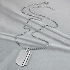 Bán Buôn Thời Trang Unisex Tùy Chỉnh Khắc Người Đàn Ông Của Đồ Trang Sức Thép Không Gỉ Hình Chữ Nhật Hình Dạng Trống <span class=keywords><strong>Dog</strong></span> <span class=keywords><strong>Tag</strong></span> Vòng Cổ Có Thể Biểu Tượng Tia Laser - Product Image 4