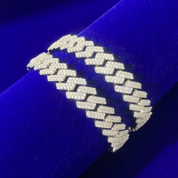 Chaîne cubaine Miami épaisse de 16 mm, sertie de pierres, trois rangées, grosse chaîne lourde, style rappeur, chaîne cubaine en zircon cubique, collier