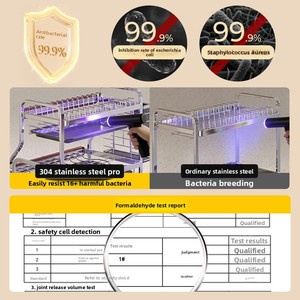 Estante de Almacenamiento de Cocina de Acero Inoxidable <span class=keywords><strong>Ermo</strong></span>, Estilo Retro, Tipo Soporte, para Tazones, Palillos y Platos - Estante Multifuncional para Encimera - Product Image 4