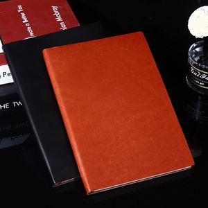 Cuaderno Clásico Marrón y Negro de PU, Diario de Tapa Blanda de Cuero, Cuaderno Personalizable con Páginas Rayadas para el Trabajo - Product Image 2