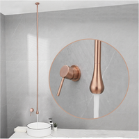Robinet de salle de bain de luxe moderne en laiton, design goutte d'eau, à suspendre au plafond, mural ou à poser sur comptoir, avec cartouche en céramique et débit contrôlé